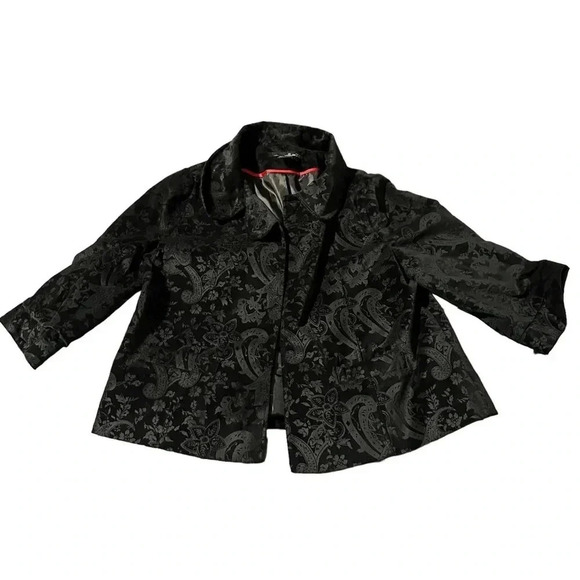 Will Smith 100% cotton black paisley cape jacket women's size medium - Picture 1 of 4